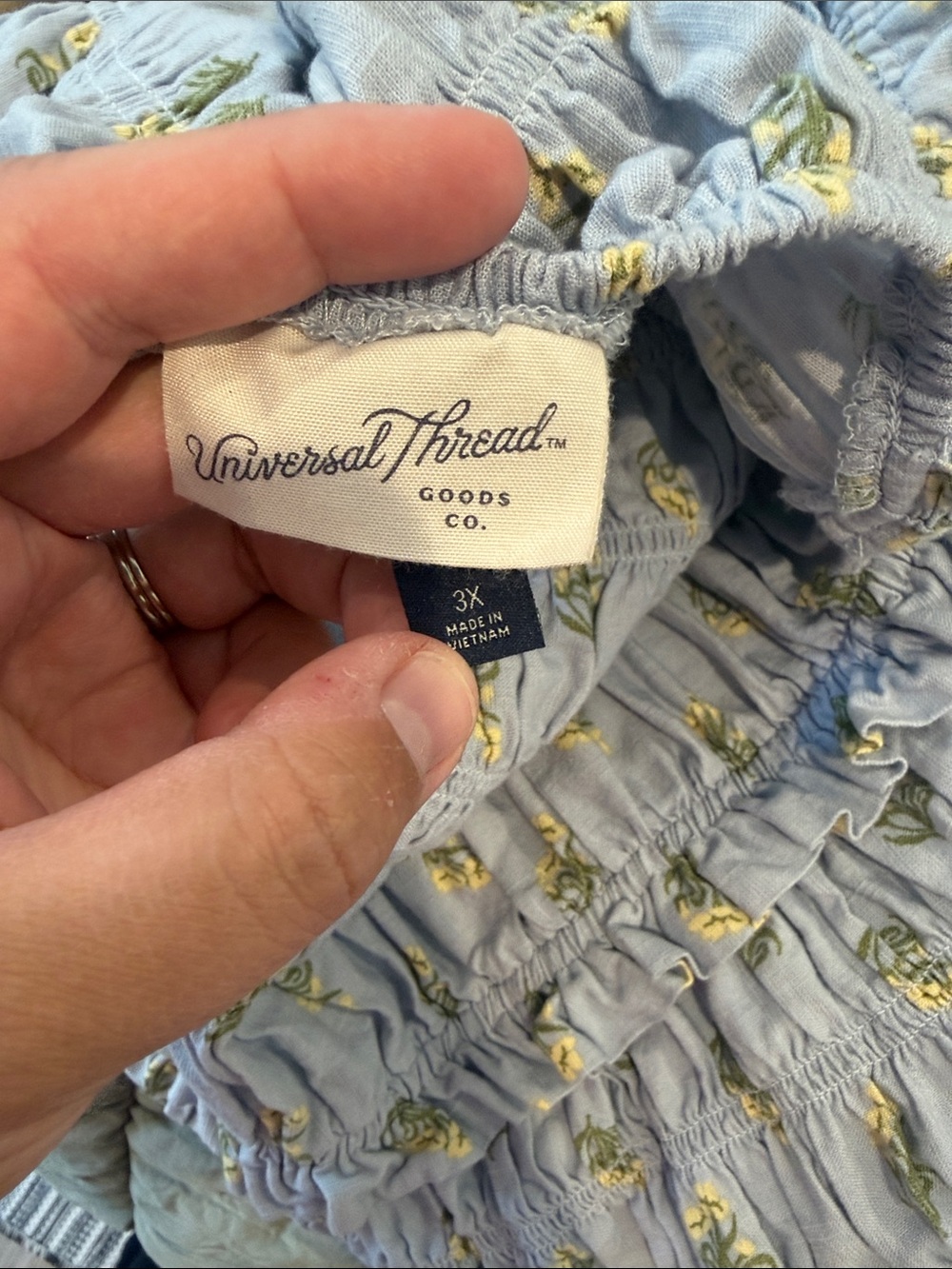 Universal Thread Light Blue Floral Smocked Top - Picture 2 of 2